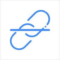 A blue line icon of a link vector