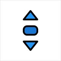 A blue and black arrow pointing to the left vector