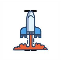 A rocket is taking off from the ground vector