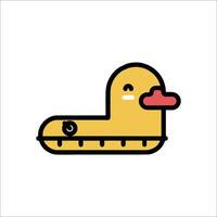 A duck with a red nose and a pink tongue vector