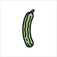 A cucumber is shown in a line drawing vector