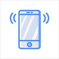 A phone with a blue icon on it vector
