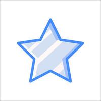 A star icon with a blue stripe on it vector