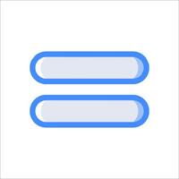 A blue and white icon of two equal bars vector
