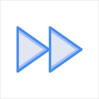 A blue and white arrow pointing to the left vector