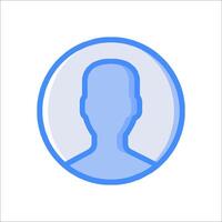 A person icon in a circle on a white background vector