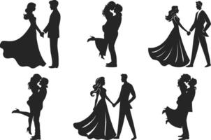 Romantic Couple Silhouette Illustration with a white background vector