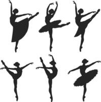 Ballerina Dance Silhouette Illustration with a white background vector