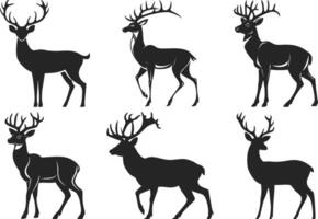 Forest Deer Silhouette Illustration with a white background vector