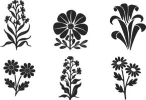 Simple Flower Silhouette Illustration with a white background vector