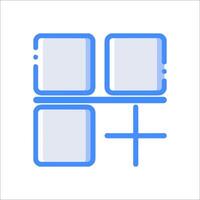 A blue square with four squares on it vector