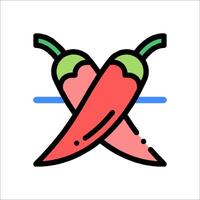 A red chili pepper icon on a white background vector