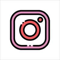 A pink and red instagram icon vector