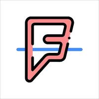 The letter f is shown in a line on a white background vector