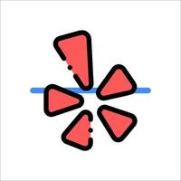 A red and black icon with a red heart vector