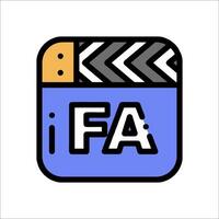 A movie clapper with the word fa on it vector