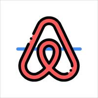 Airbnb logo with a red and blue line vector