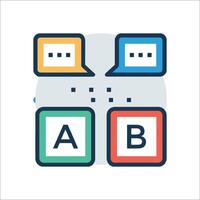 The abc logo with two speech bubbles vector