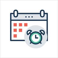 A calendar and an alarm clock icon vector