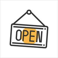 Open sign icon illustration vector