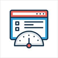 A clock and a computer screen with a check box vector