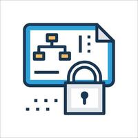A padlock and a document icon vector