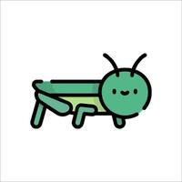 A cartoon grasshopper with a smile on its face vector