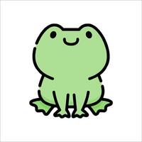 A cartoon frog with a smile on its face vector