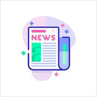 News icon with a test tube and newspaper vector