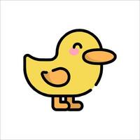 A cute little duck with pink cheeks vector