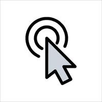 A mouse cursor pointing to a circle icon vector