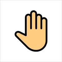 A stop sign with a hand in the middle vector