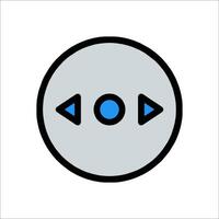 A simple icon of a button with a blue arrow vector