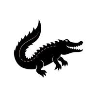 Crocodile and alligator silhouette icon vector