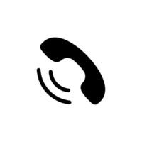 Telephone icon Phone call silhouette symbol in a black filled and outlined style. Telephone Call sign. vector
