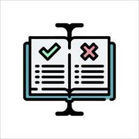A book with a check mark on it and a pen vector