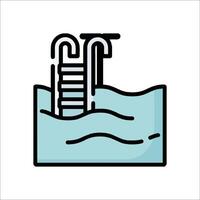 A swimming pool with a ladder and a ladder in the water vector