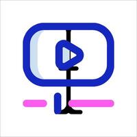 A player icon with a pink and blue background vector