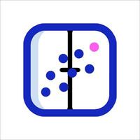 A blue square with a pink dot on it vector