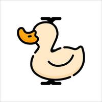 A cartoon duck with a beak and orange beak vector