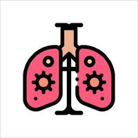 Lungs and gears icon, illustration vector