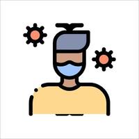 A man wearing a mask and goggles with gears around him vector