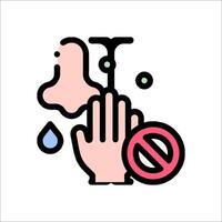 A hand with a no hand wash sign and a hand with a hand wash sign vector