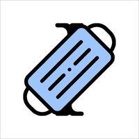 A blue and black icon of a mask vector