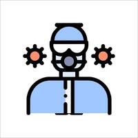 A man wearing a mask and goggles with gears vector