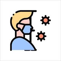 A man wearing a mask and a face mask vector