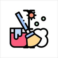 A cleaning icon with a brush and a bucket vector