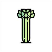 A green and black line drawing of a tall plant vector