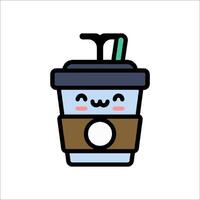 A cute coffee cup with a smiley face vector