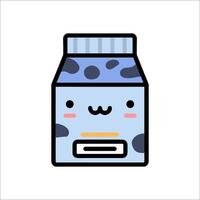 A milk carton with a face on it vector